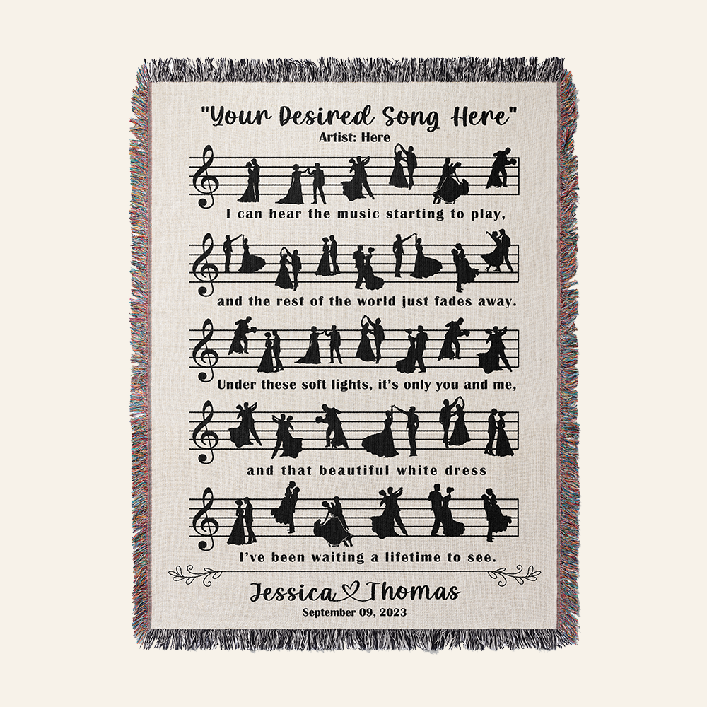 Personalized Couple Song Lyric Woven Blanket