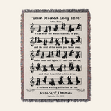 Personalized First Dance Song Lyrics Woven Blanket Gift for Couples