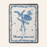 Personalized Birth Flower Woven Blanket Gift for Couples – Blooming Since