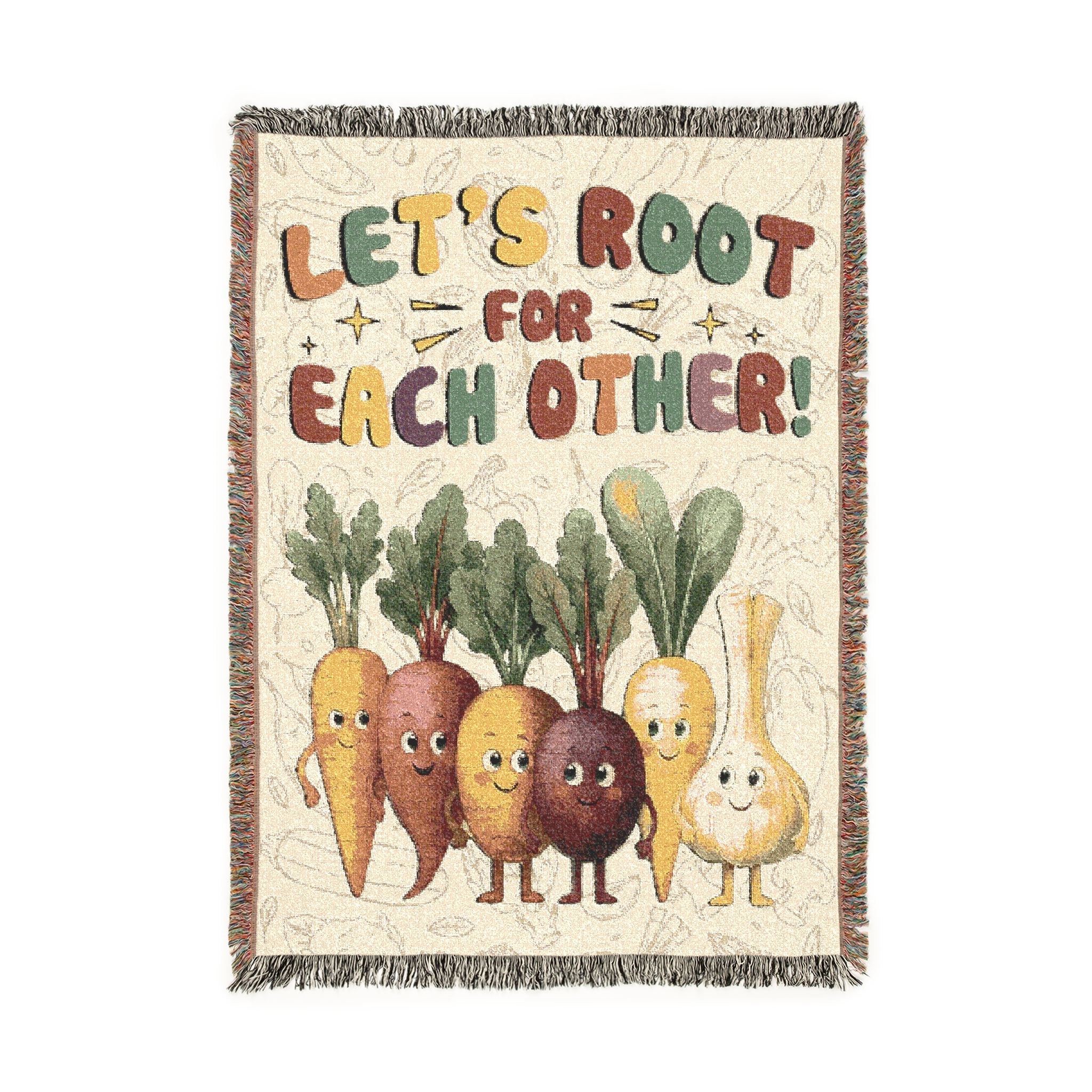 Let's Root For Each Other - Veggie Squad Woven Blanket