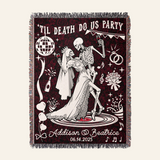 Personalized Couple Anniversary gift Party Skeleton Woven Blanket
