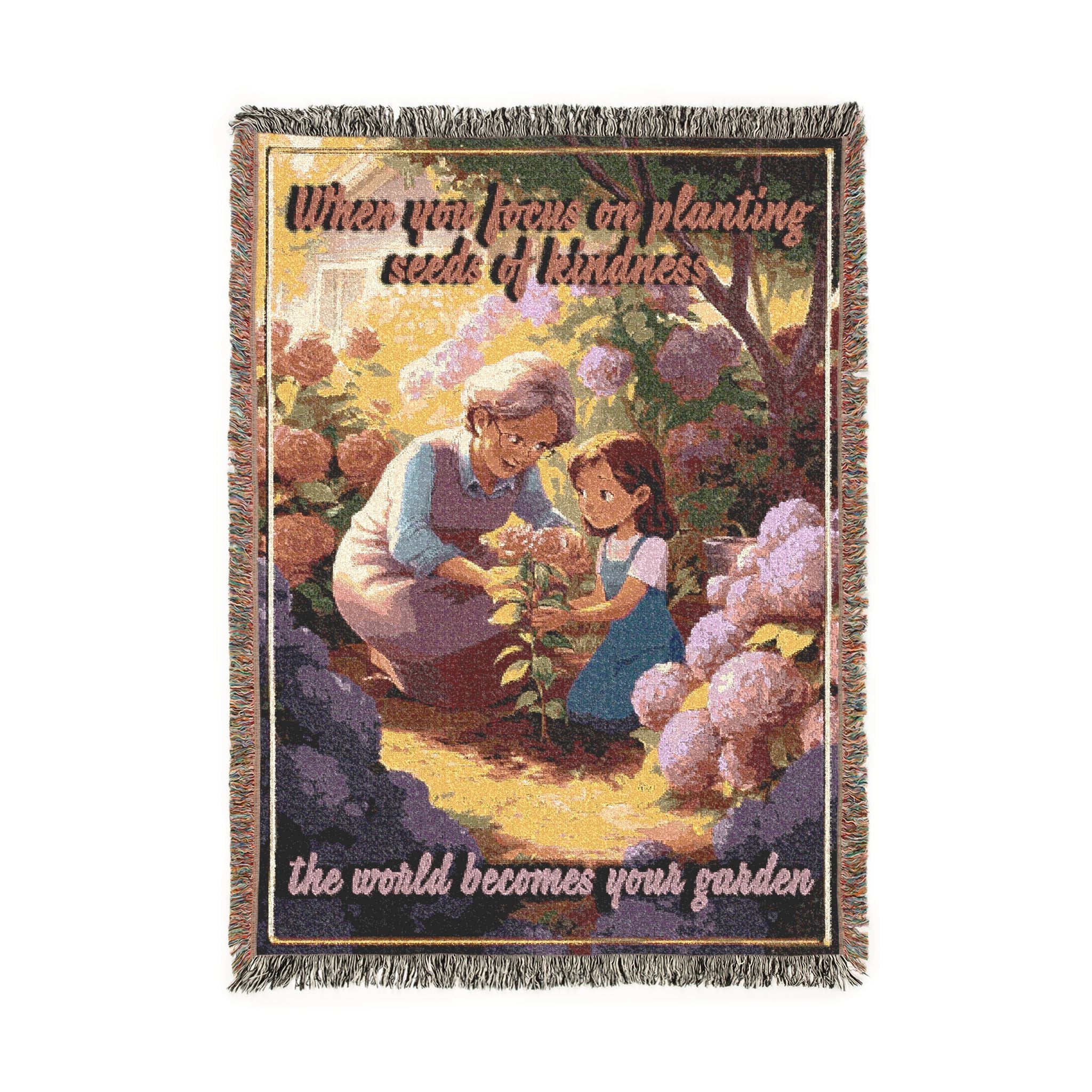 Plant Seeds Of Kindness Woven Blanket