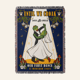 Personalized Our First Dance Frog Woven Blanket Gift – Until We Croak