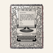 Customized Massage Typewriter Vintage Woven Blanket
