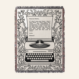 Personalized Custom Love Letter Woven Blanket Gift – Floral Typewriter
