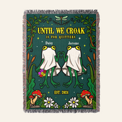 Personalized Couple Frog Ghost Woven Blanket