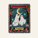 Personalized Moonlit Ghost Couple Woven Blanket Gift