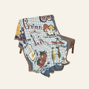 Personalized Picnic Couple Love Words Woven Blanket