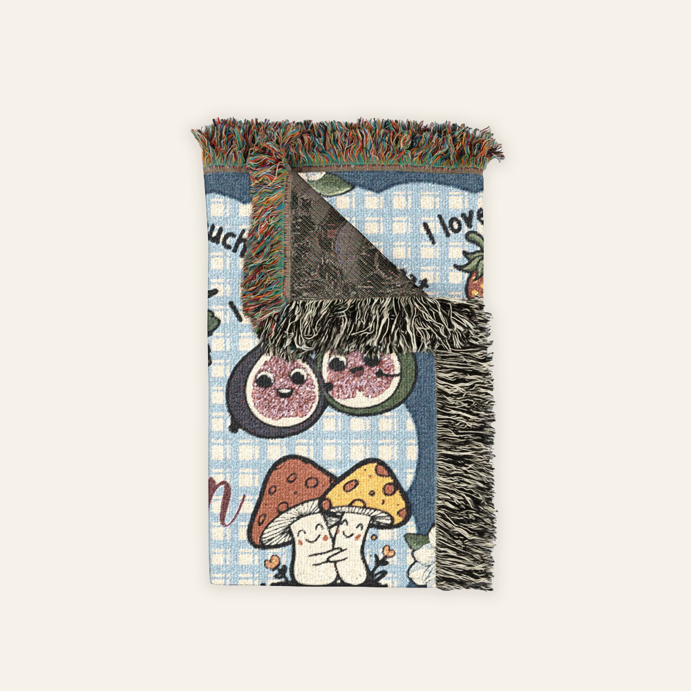 Personalized Picnic Couple Love Words Woven Blanket