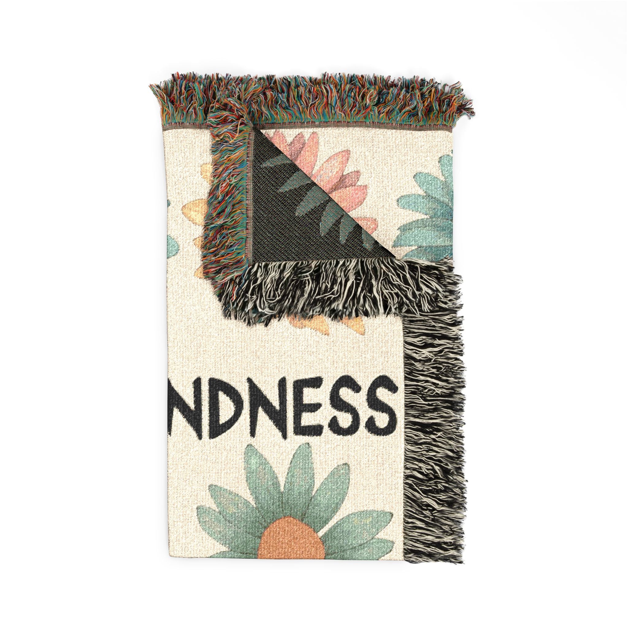 Peace And Kindness Floral Woven Blanket