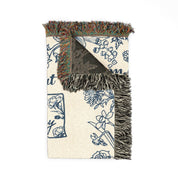 Personalized State To State Flower Month Line Woven Blanket
