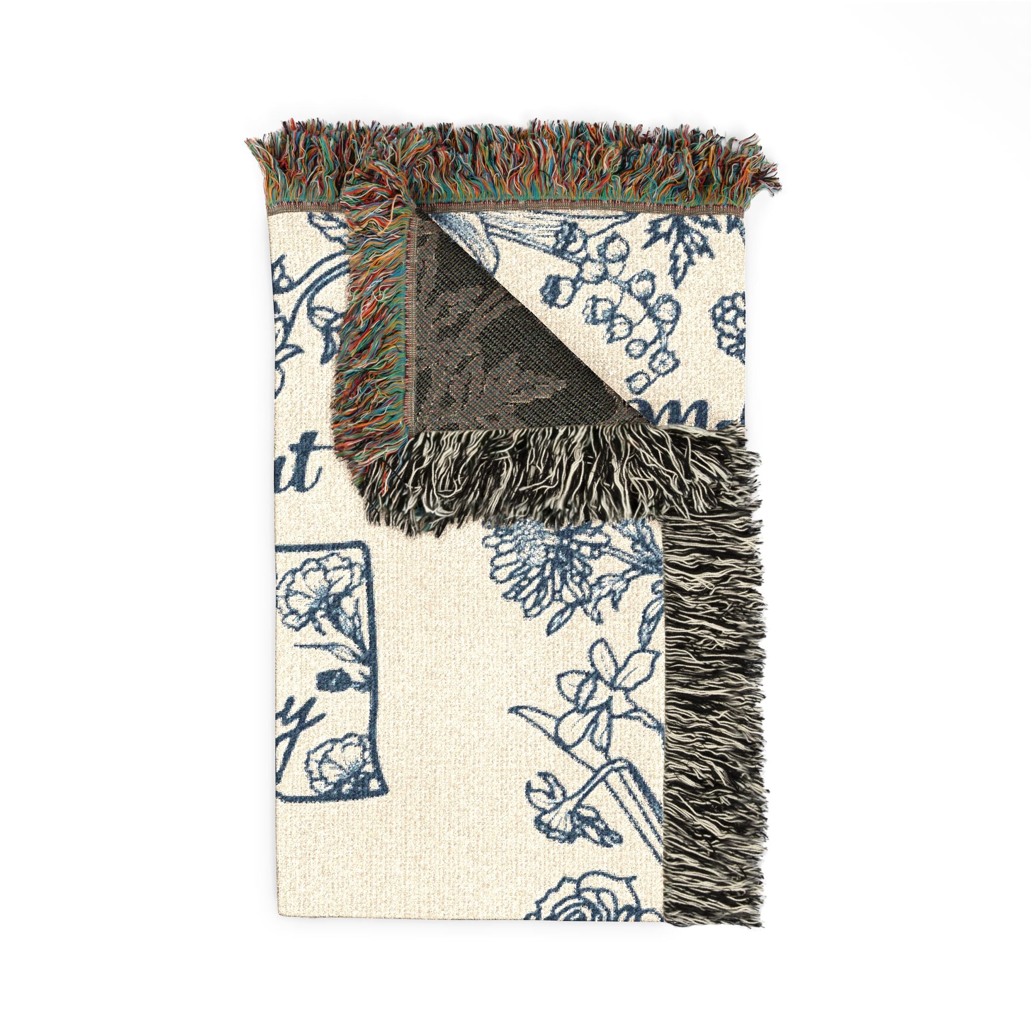 Personalized State To State Flower Month Line Woven Blanket