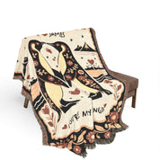Personalized Couple Penguin Art Woven Blanket