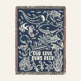Personalized Love Runs Deep Woven Blanket Gift