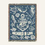 Personalized Ocean Theme Couple  Woven Blanket