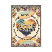 You Are Enough Heart Woven Blanket