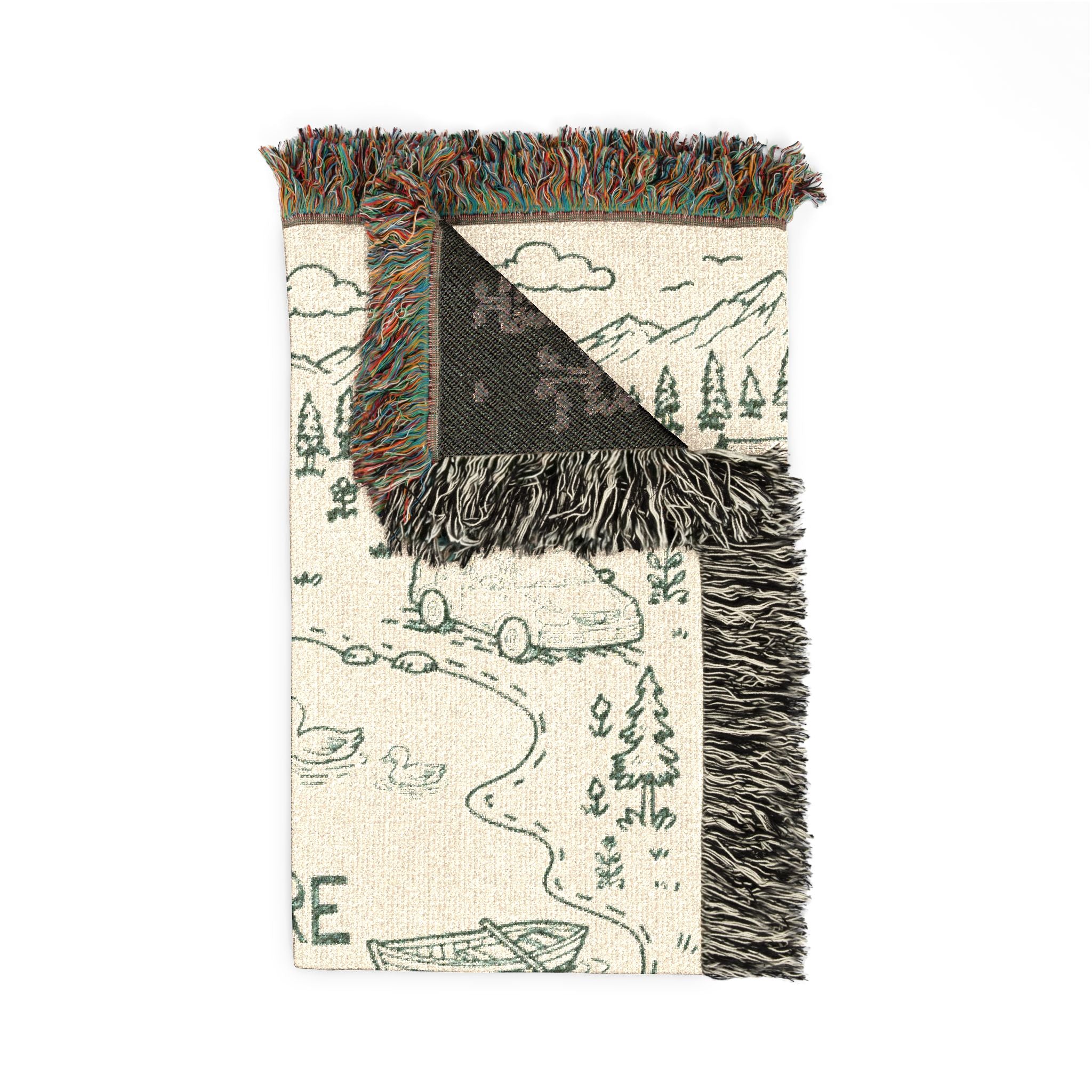 Personalized Adventure Lake Couple Woven Blanket
