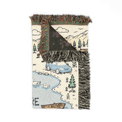 Personalized Adventure Lake Camping Woven Blanket