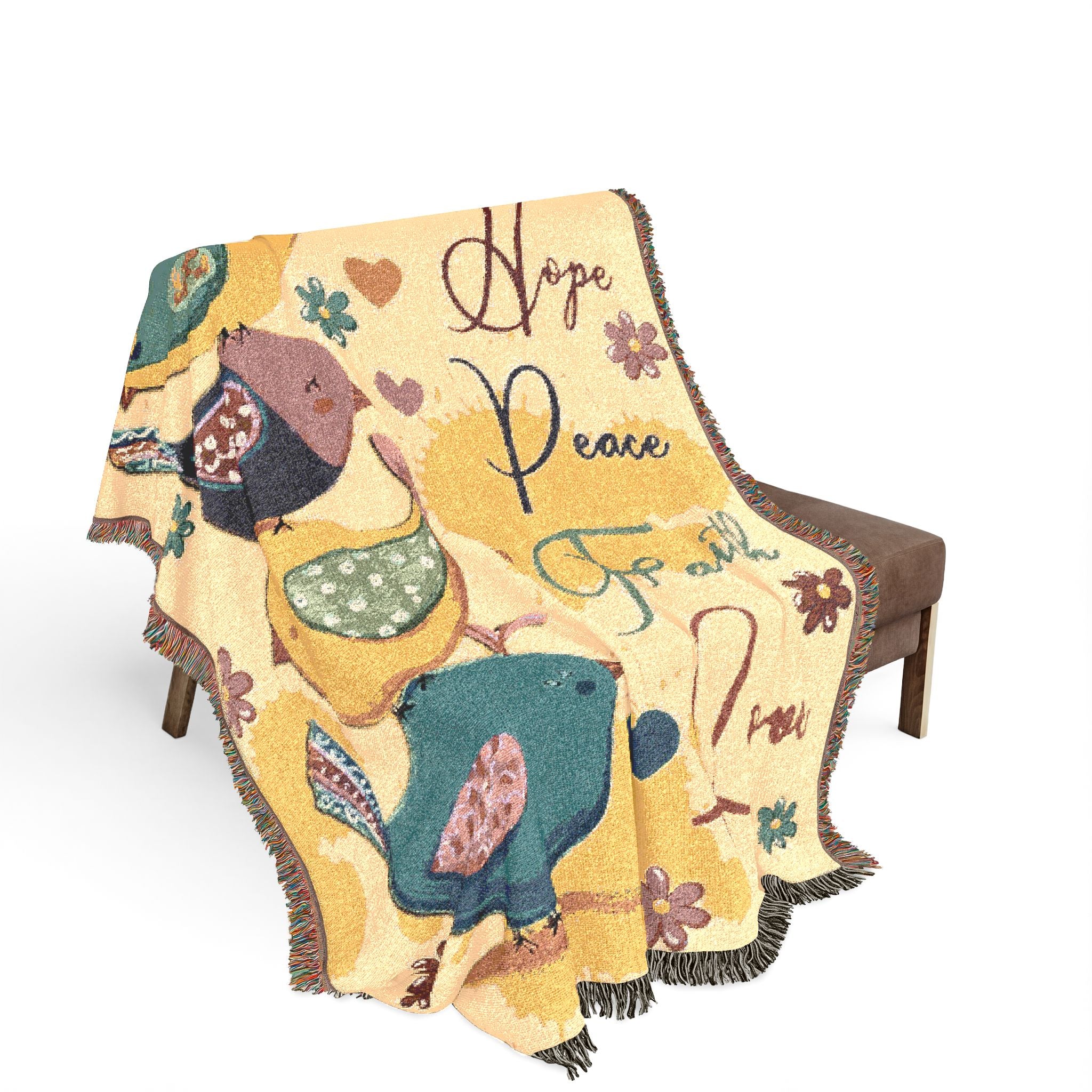 Joy Hope Peace Faith Love Woven Blanket