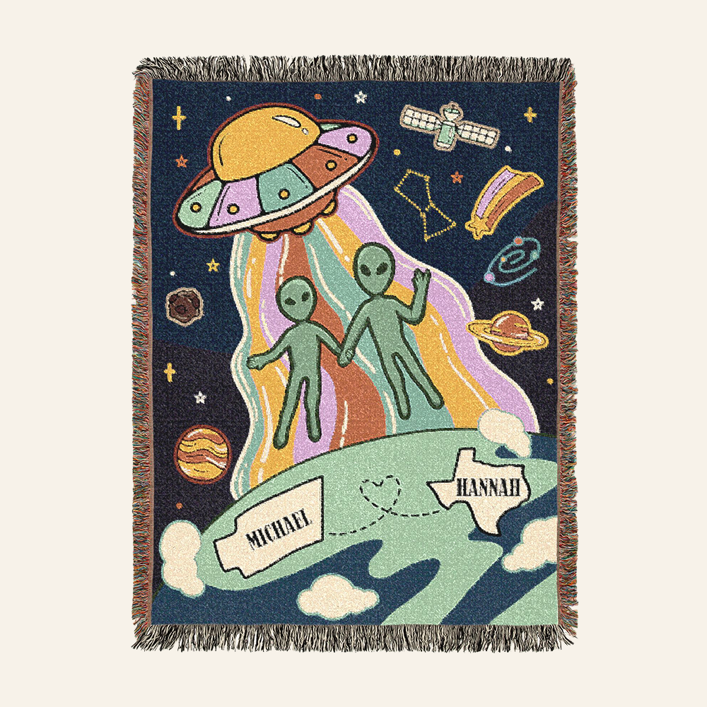 Personalized Alien State Custom Woven Blanket