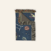 Personalized Alien Couple Zodiac Signs Woven Blanket