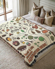 Personalized Autumn Road Trip Couple Woven Blanket