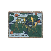 Personalized Circle Dance Frog Family Woven Blanket