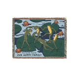 Personalized Circle Dance Frog Family Woven Blanket