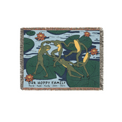Personalized Circle Dance Frog Name Woven Blanket