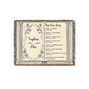 Personalized Couple Timeline Storybook Woven Blanket