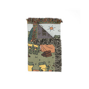 Personalized Couple Frog Camping Funny Croak Woven Blanket