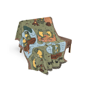Personalized Couple Frog Camping Funny Croak Woven Blanket