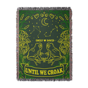 Customized Zodiac Sign Couple Frog Woven Blanket