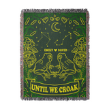 Customized Zodiac Sign Couple Frog Woven Blanket