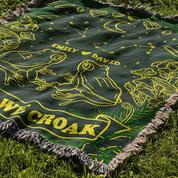 Customized Zodiac Sign Couple Frog Woven Blanket