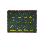 Customized Zodiac Sign Couple Frog Woven Blanket