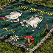 Personalized Couple Frog Ghost Woven Blanket
