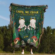 Personalized Couple Frog Ghost Woven Blanket
