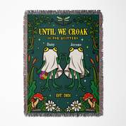 Personalized Couple Frog Ghost Woven Blanket