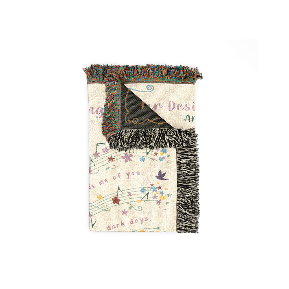 Personalized Song Lyric Flower Couple Woven Blanket