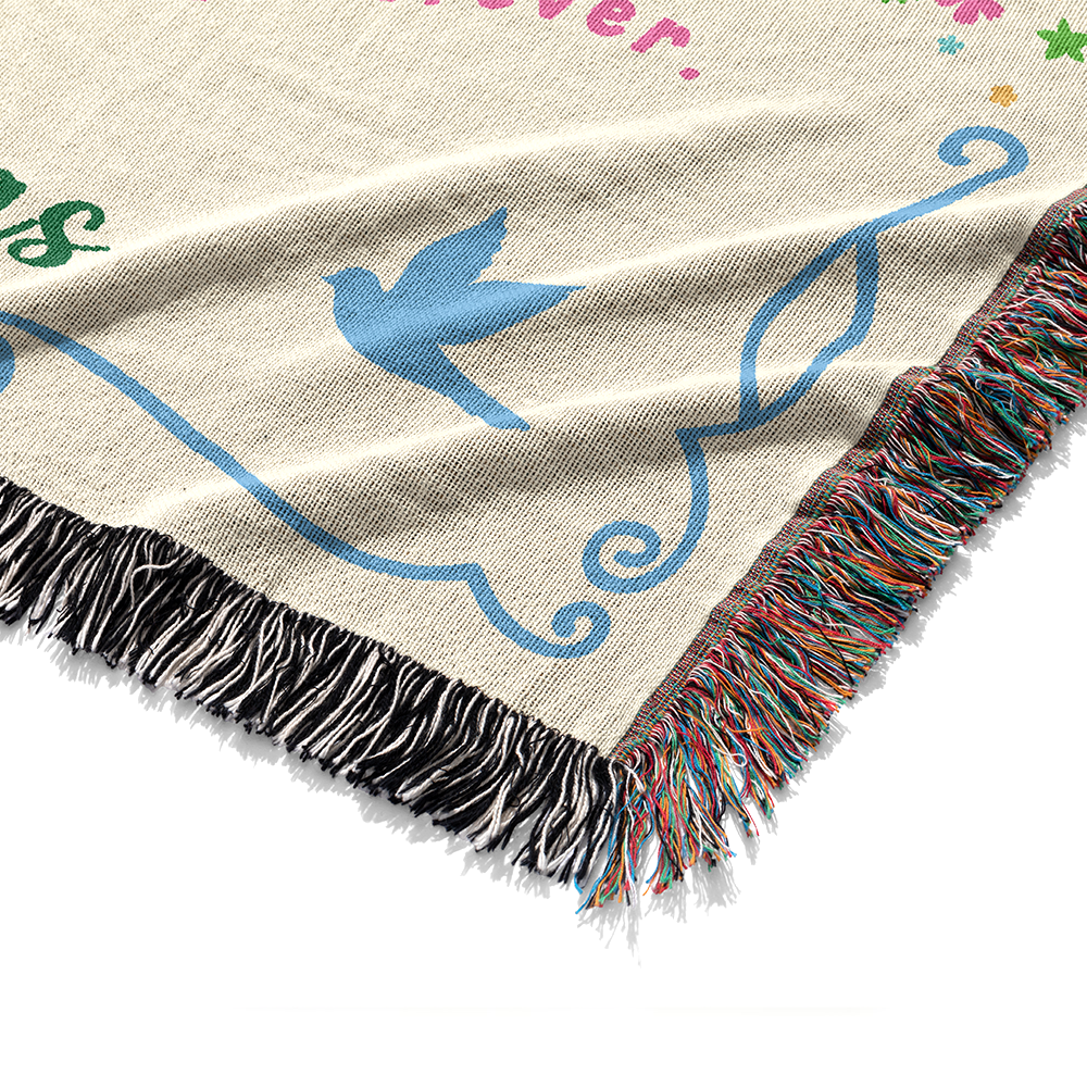 Personalized Song Lyric Flower Couple Woven Blanket