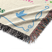 Personalized Song Lyric Flower Couple Woven Blanket