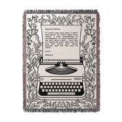 Customized Massage Typewriter Vintage Woven Blanket
