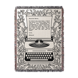 Customized Massage Typewriter Vintage Woven Blanket