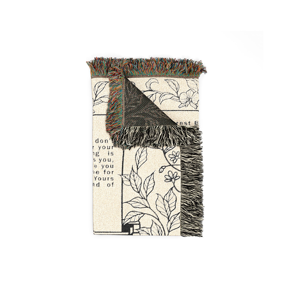 Customized Massage Typewriter Vintage Woven Blanket
