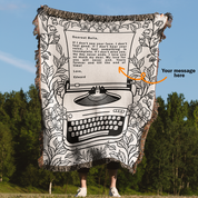 Customized Massage Typewriter Vintage Woven Blanket