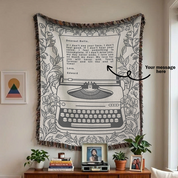 Customized Massage Typewriter Vintage Woven Blanket