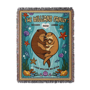 Personalized Otter Family Woven Blanket