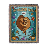Personalized Otter Family Woven Blanket