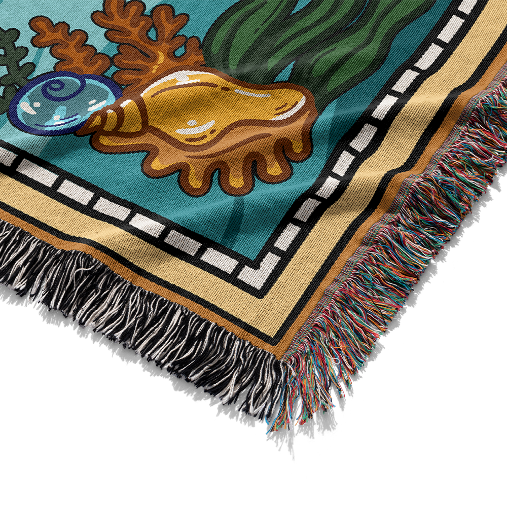 Personalized Otter Family Woven Blanket